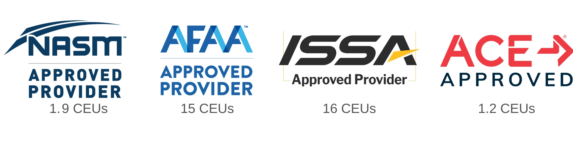 fascial-fitness-training-certification-CEUs Fascial Fitness Trainer Certification CEUs - NASM = 1.9 CEUs, AFAA = 15 CEUs, ISSA = 16 CEUs, ACE = 1.2 CEUs
